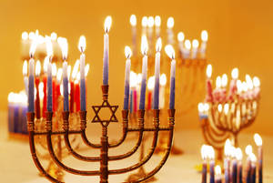 Hanukkah Festival Candelabrums Wallpaper