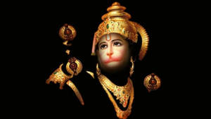 Hanuman With Gold On Black 4k Hd Wallpaper
