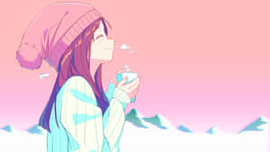 Happy And Cozy Pastel Anime Girl Aesthetic Wallpaper