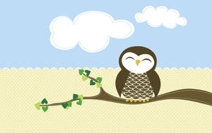 Happy Cute Owl Wallpaper