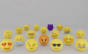 Happy Emoji Lineup Wallpaper