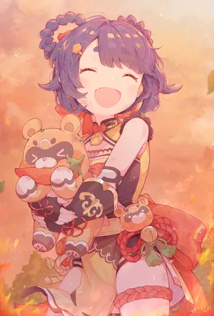 Happy Face Of Xiangling Wallpaper