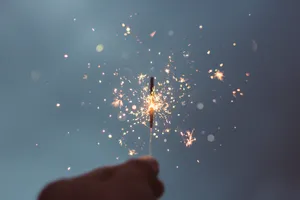 Happy Glitter Sparklers Wallpaper