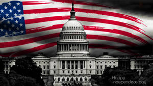 Happy Independence Day Us Capitol Wallpaper