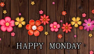 Happy Monday Wood Tile Wallpaper