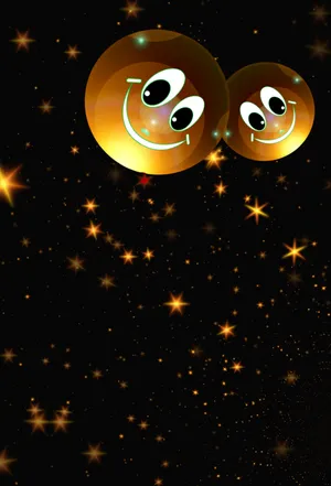 Happy Moon And Stars Wallpaper