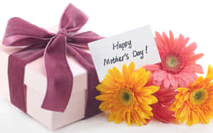 Happy Mothers Day Card Flowers Gift Box Hd Wallpaper