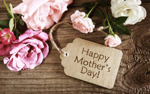 Happy Mothers Day Pink Flower Greetings Hd Wallpaper