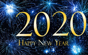 Happy New Year 2020 Blue Hd Wallpaper For Laptop And Tablet Wallpaper