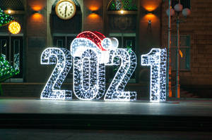 Happy New Year 2021 Christmas Lights Wallpaper