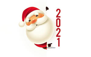 Happy New Year 2021 Greeting With Santa Claus Wallpaper