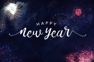 Happy New Year Greeting Fireworks Wallpaper