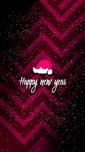 Happy New Year - Santa Hat On A Black Background Wallpaper