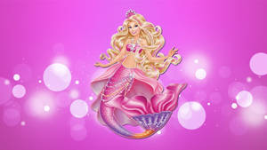 Happy Pink Barbie Mermaid Wallpaper