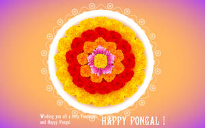 Happy Pongal Flower Arrangement Wallpaper