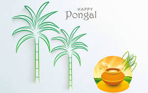 Happy Pongal Minimalist Wallpaper