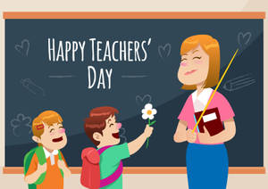 Happy Teachers' Day White Flower Wallpaper