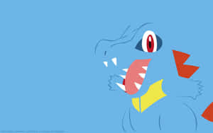 Happy Totodile Blending In Background Wallpaper