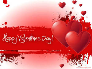 Happy Valentine's Day And Red Hearts Wallpaper