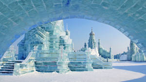 Harbin City Ice Cave Wallpaper