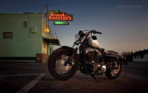 Harley Davidson At Night Wallpaper