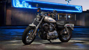 Harley Davidson Hd At Gas Station Wallpaper