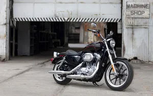 Harley Davidson In The Machine Shop Wallpaper