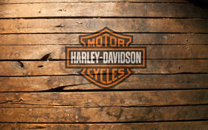 Harley Davidson Logo On Wood Wallpaper