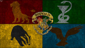 Harry Potter Houses Animal Silhouettes Wallpaper