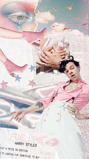 Harry Styles Fine Line Collage Art Wallpaper
