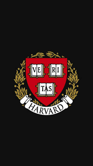 Harvard University Crest On Black Wallpaper