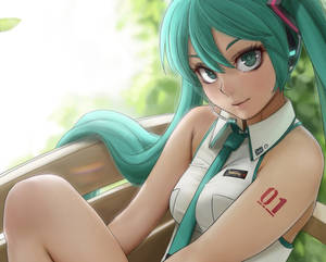 Hatsune Miku Digital Art Wallpaper