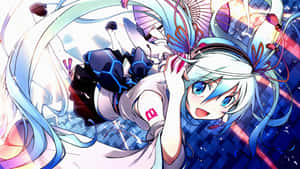 Hatsune Miku From Vocaloid Animecore Wallpaper