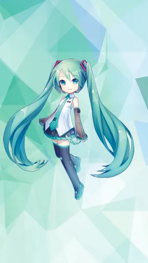 Hatsune Miku Green Crystal Phone Wallpaper