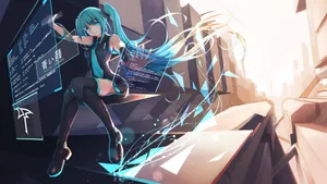 Hatsune Miku Holographic Pc Wallpaper