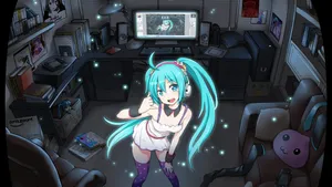 Hatsune Miku In Camera Wallpaper