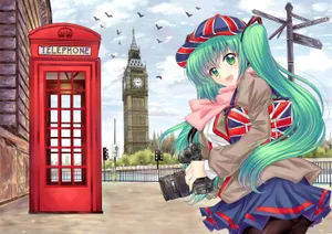 Hatsune Miku In London Wallpaper