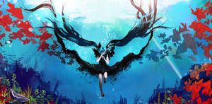 Hatsune Miku Underwater Wallpaper