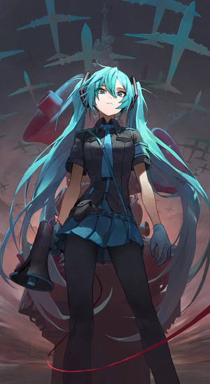 Hatsune Miku With Megaphone Wallpaper