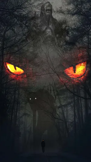 Haunted Woods Dark Devil Wallpaper