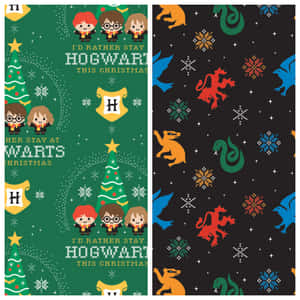 Have A Magical Christmas At Hogwarts Wallpaper