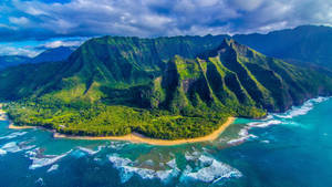 Hawaii Kalalau Beach Aerial Wallpaper