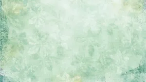 Hazy White Flowers Sage Green Desktop Wallpaper