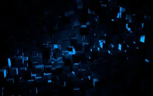 Hd Abstract Dark Blue Cubes Wallpaper