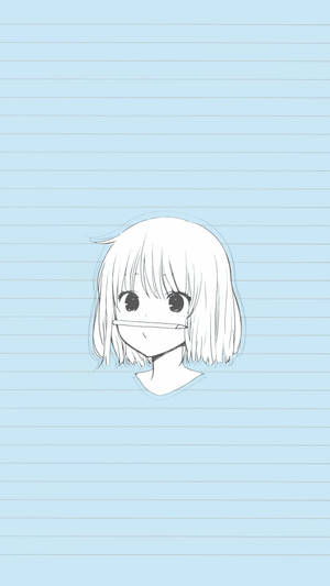 Hd Anime Phone Sketch Of Girl Wallpaper