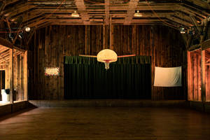 Hd Basketball In Wooden House Wallpaper