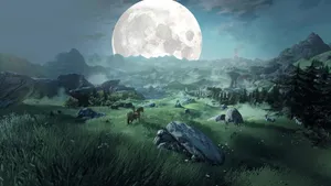 Hd Breath Of The Wild Full Moon Wallpaper