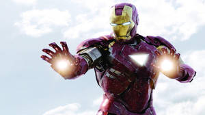 Hd Iron Man Mid-flight And Action-ready Wallpaper