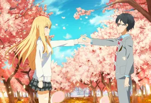 Hd Kaori And Kosei Of Your Lie In April Wallpaper