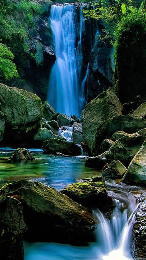 Hd Nature Phone Waterfall And Lake Wallpaper